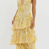 Ladies’ Coral Floral Maxi Dress