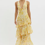 Ladies’ Coral Floral Maxi Dress