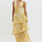 Ladies’ Coral Floral Maxi Dress