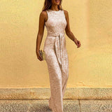 Women's Sleeveless Open Back Jumpsuit