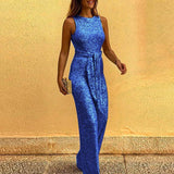 Women's Sleeveless Open Back Jumpsuit