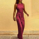 Women's Sleeveless Open Back Jumpsuit
