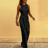 Women's Sleeveless Open Back Jumpsuit