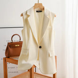 Women's Sleeveless Longline Blazer Vest