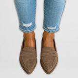 Ladies’ Suede Pointed Toe Loafers