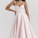 Sweetheart Neck Midi Dress