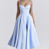 Sweetheart Neck Midi Dress