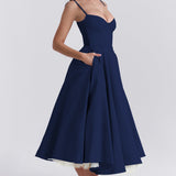 Sweetheart Neck Midi Dress