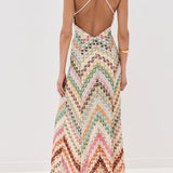 Women's Chevron Print Sleeveless Maxi Dress