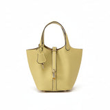 Structured Drawstring Tote Shoulder Bag