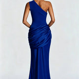 One-Shoulder Draped Maxi Dress