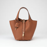 Structured Drawstring Tote Shoulder Bag