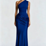One-Shoulder Draped Maxi Dress