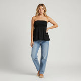 Strapless Ruched Longline Top