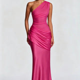One-Shoulder Draped Maxi Dress