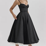Sweetheart Neck Midi Dress