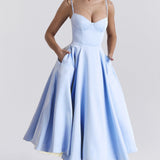 Sweetheart Neck Midi Dress