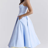 Sweetheart Neck Midi Dress