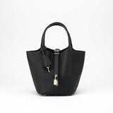Structured Drawstring Tote Shoulder Bag