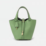 Structured Drawstring Tote Shoulder Bag