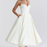 Sweetheart Neck Midi Dress