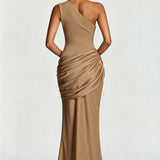One-Shoulder Draped Maxi Dress