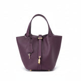 Structured Drawstring Tote Shoulder Bag