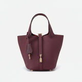 Structured Drawstring Tote Shoulder Bag