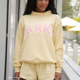 Oversized Varsity Graphic Sweatshirt with Mock Neck