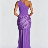 One-Shoulder Draped Maxi Dress