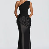 One-Shoulder Draped Maxi Dress