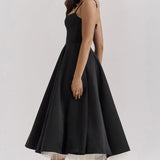 Sweetheart Neck Midi Dress