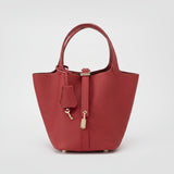 Structured Drawstring Tote Shoulder Bag