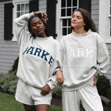 Oversized Varsity Graphic Sweatshirt with Mock Neck