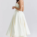 Sweetheart Neck Midi Dress