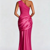 One-Shoulder Draped Maxi Dress