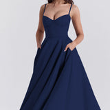 Sweetheart Neck Midi Dress