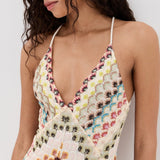 Women's Chevron Print Cross Back Maxi Dress
