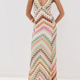 Women's Chevron Print Sleeveless Maxi Dress