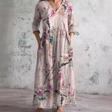 Floral V-Neck Maxi Dress