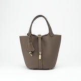 Structured Drawstring Tote Shoulder Bag