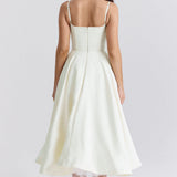 Sweetheart Neck Midi Dress