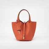 Structured Drawstring Tote Shoulder Bag