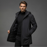 Men's Water-Resistant Hooded Winter Jacket, Slim Fit