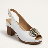Women's Glossy Leather-Look Ankle Strap Block Heels
