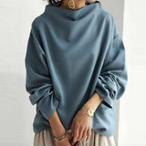 Women's Oversized Mock Neck Long Sleeve Sweater