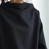 Women's Oversized Mock Neck Long Sleeve Sweater