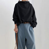 Women's Oversized Mock Neck Long Sleeve Sweater