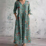 Floral V-Neck Maxi Dress