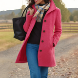 Women's Longline Button-Front Wool Coat